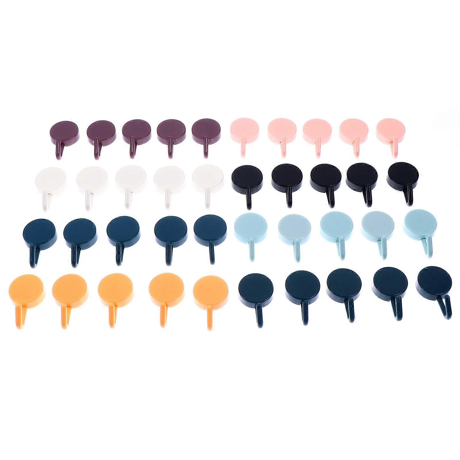 Wall Hooks for Home Use Plastic Self-Adhesive 1Set Strong Load Bearing Hooks