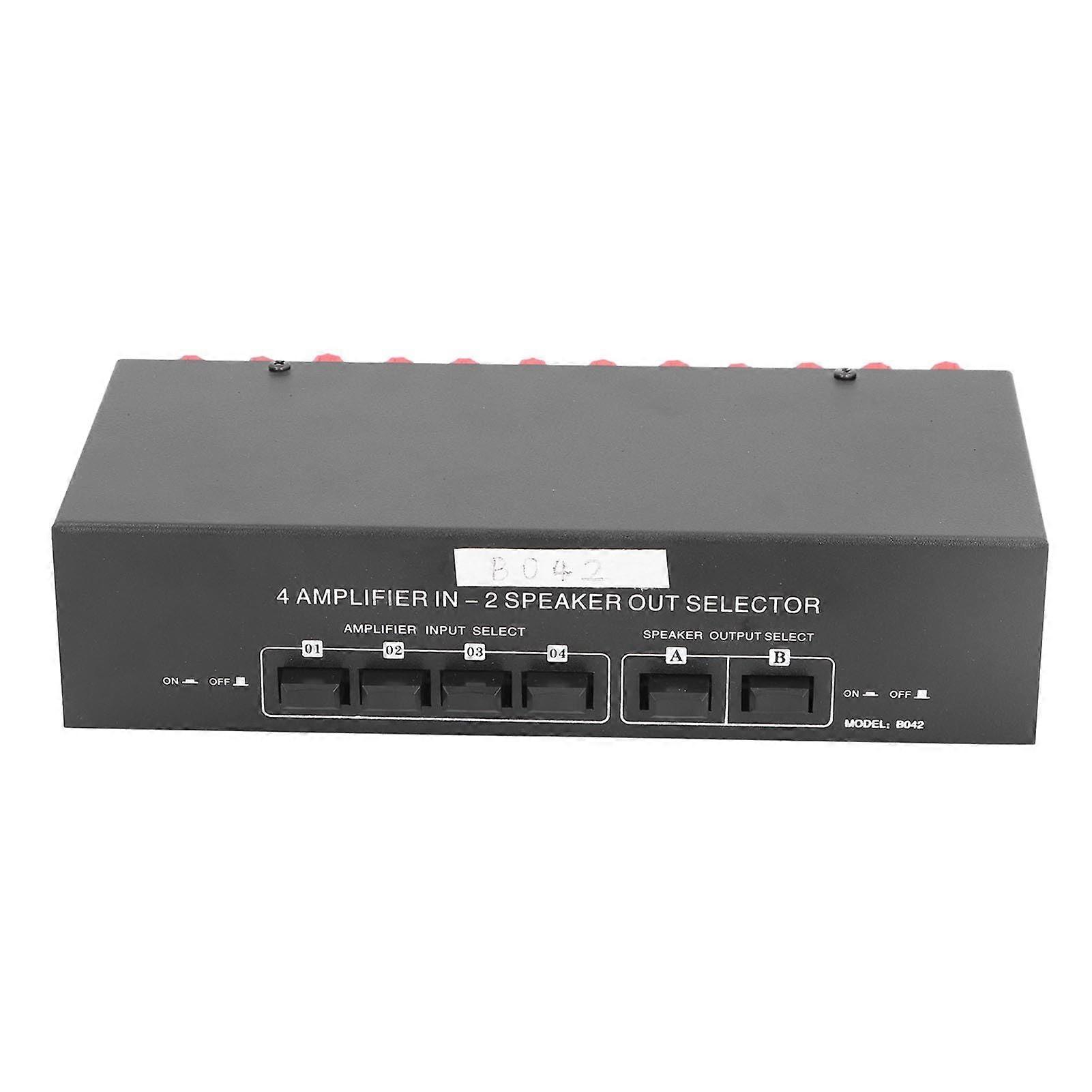 4 Way Amplifier Selector Switch with Dual Speaker Control, 300W  Power, Noise Audio