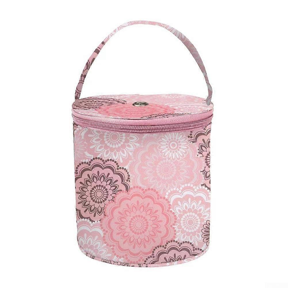 Crochet Storage Bag with Ample Capacity Peony Pattern Knitting Needle Organizer Tote