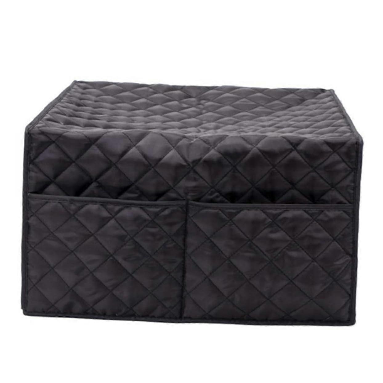 Microwave Oven Cover Waterproof Dustproof with Front Storage Pockets for Kitchen Accessories Black