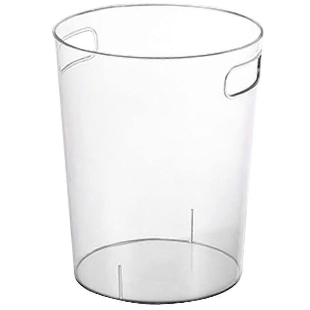 Clear Plastic Trash Can with Handle, Compact Transparent Waste Bin for Bathroom Bedroom Kitchen