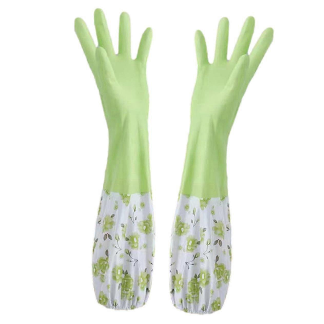 Fleece Lined Dishwashing Gloves with Extended Length Protection for Comfortable Kitchen Cleaning