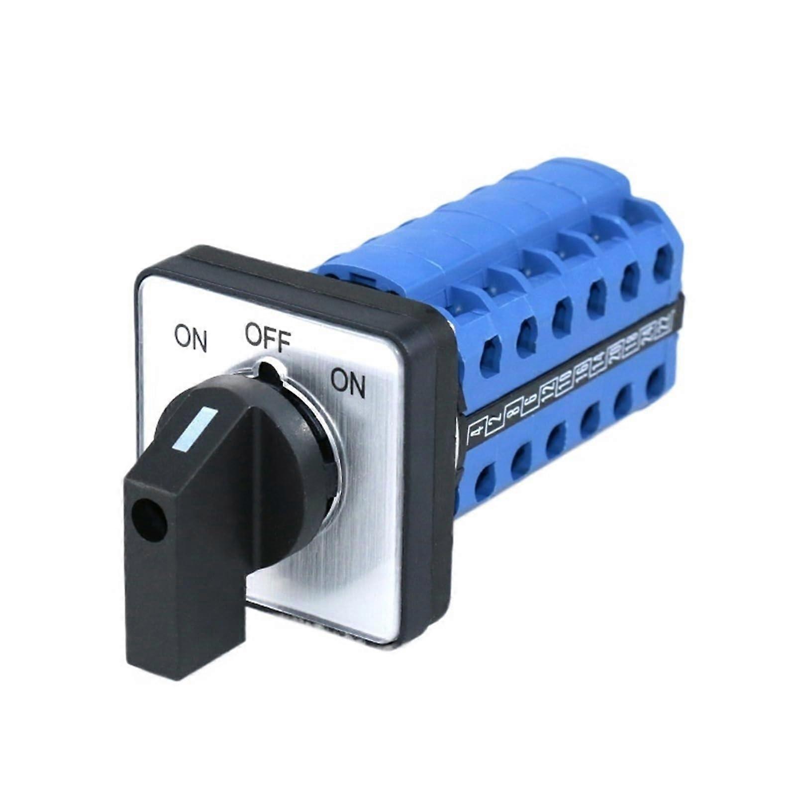 Rotary Cam Switch 3 Position 20A 660V Panel Mount Selector Switch for Industrial Control