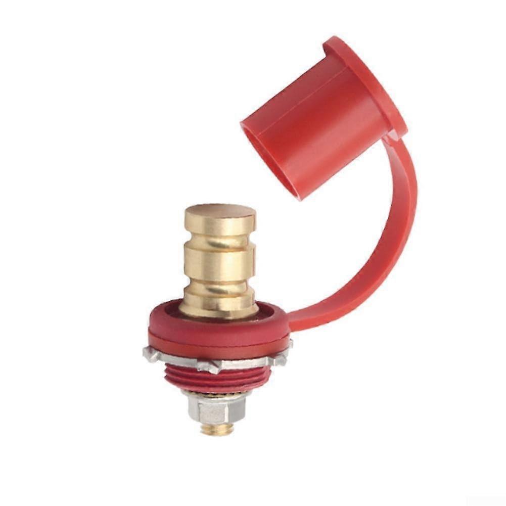 Heavy Duty Remote Battery Terminals with 3/8 Inch Brass Jump Posts, ColorCoded for Vehicles (Red)