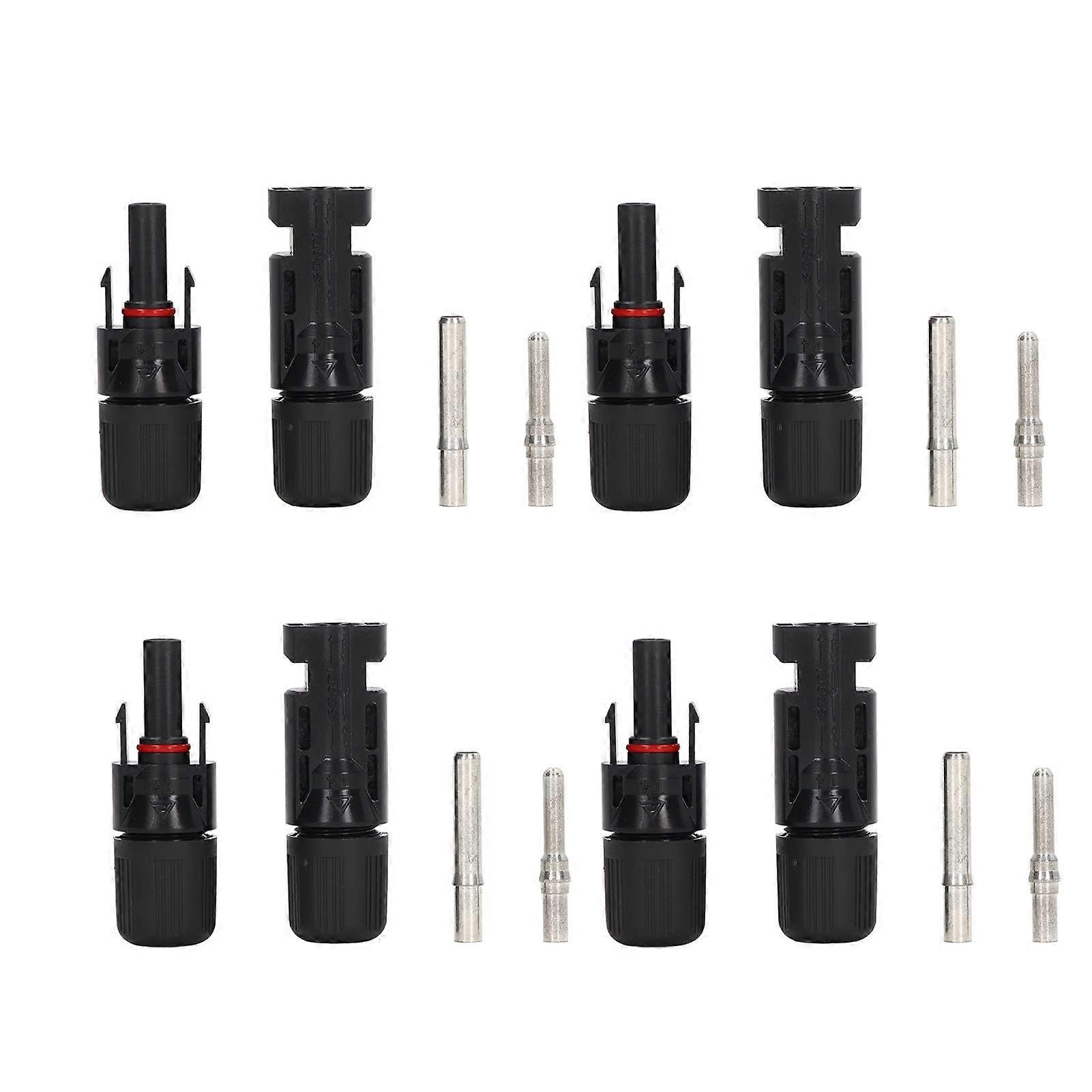 Solar Panel Connectors 4 Sets Waterproof UVResistant PV Connector Kit for PV Systems
