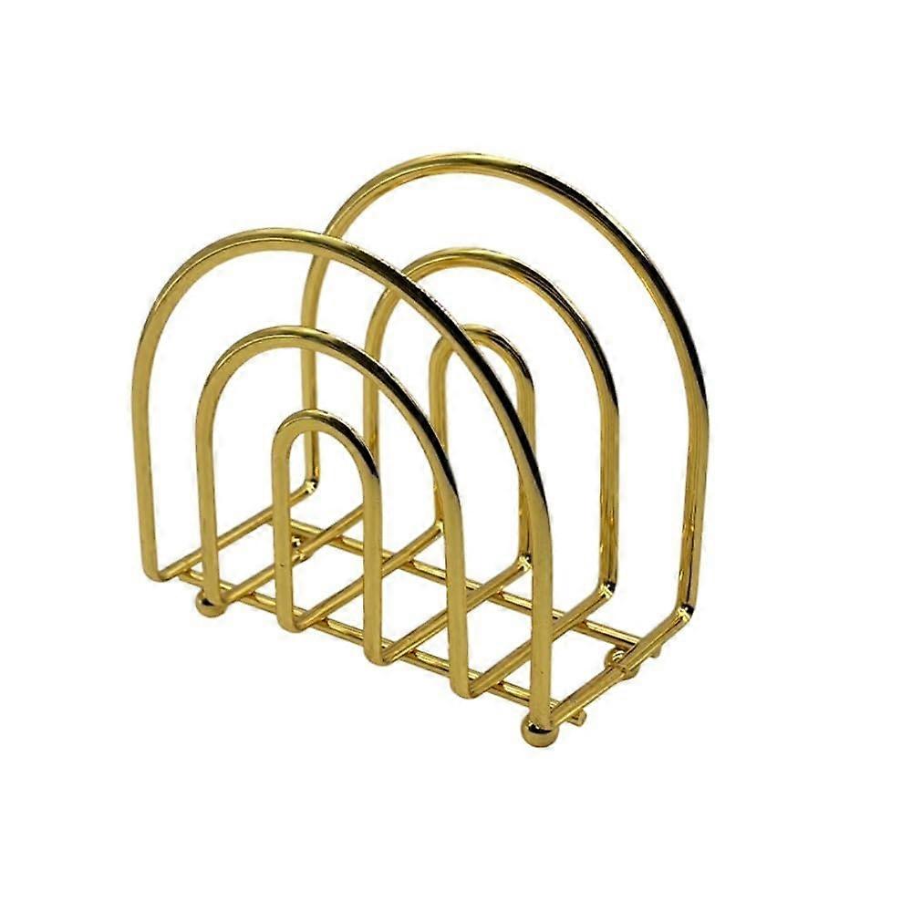 Gold Metal Napkin Holder with Modern Rustic Design for Kitchen Dining Table and Restaurant Use
