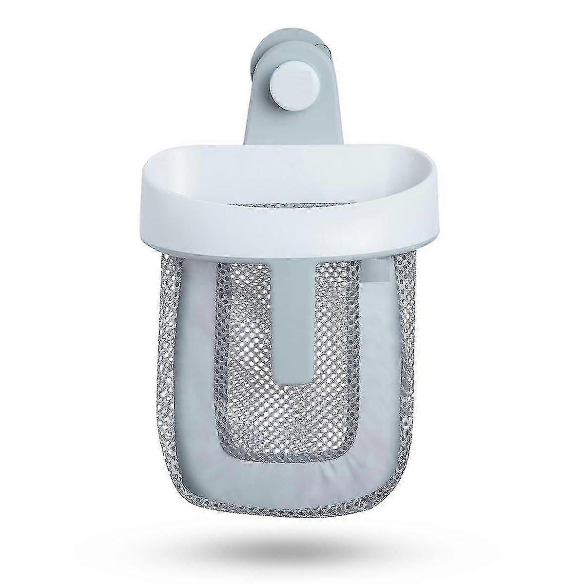 Hanging Bath Toy Storage With Quick Drying Mesh, White Gray