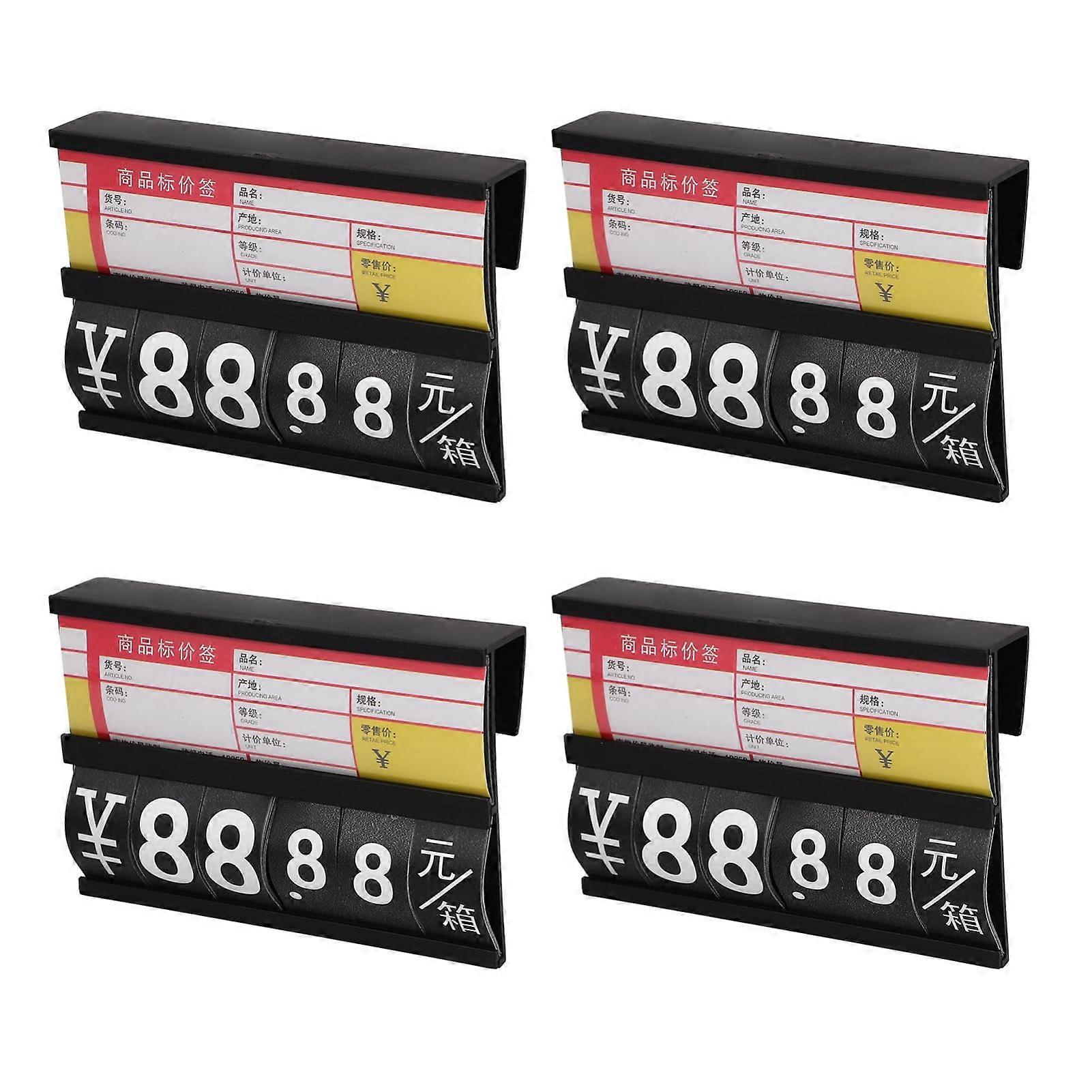 4pcs Supermarket  Display Tags for Vegetable Fruit, Clear Label Signs, Easy Install