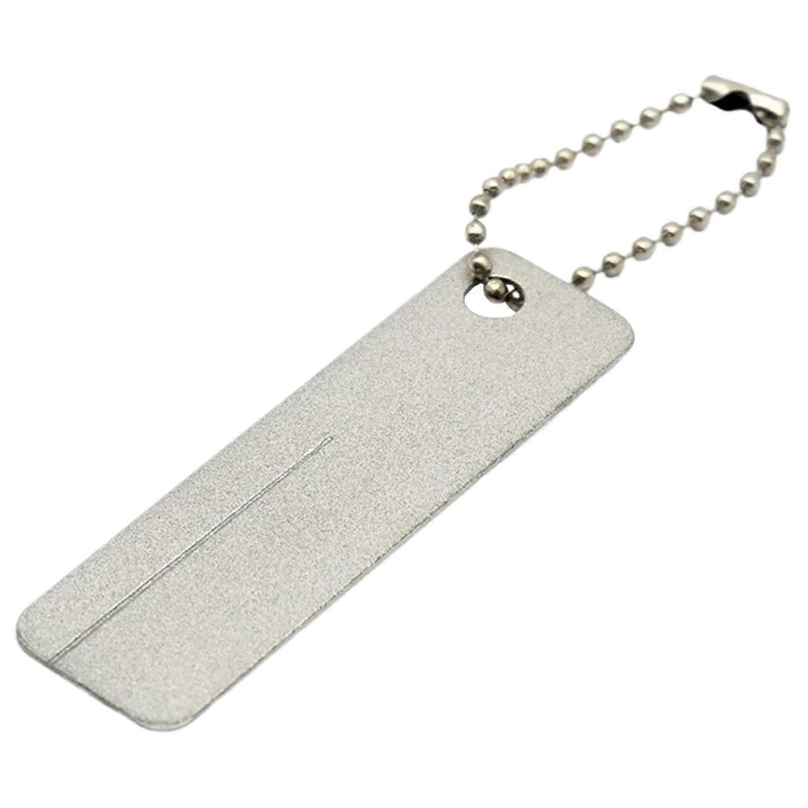 Fishing Hook Sharpener and Pocket Knife Keychain Tool, WearResistant Multifunctional Sharpening Stone