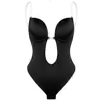 Backless Body Shaper Bra, Sexy Seamless Thong Full Bodysuits For Women,women Plunging Deep V-neck Strapless Backless Bodysuit,with Built-in Bra p20241