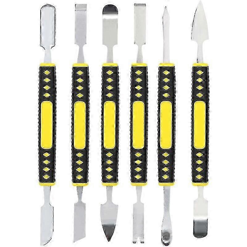 6pcs Metal Crowbar Spudger Set, Multi-Purpose Disassembly Tool for Phones & Tablets