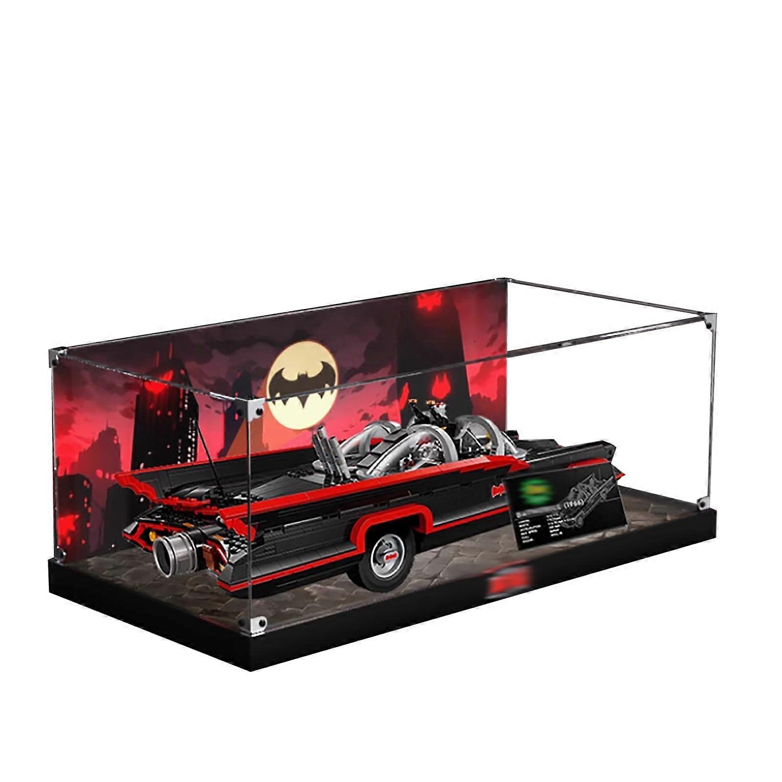 Batmobile Display Case Dustproof Acrylic Box for  76328 with Full Angle Visibility