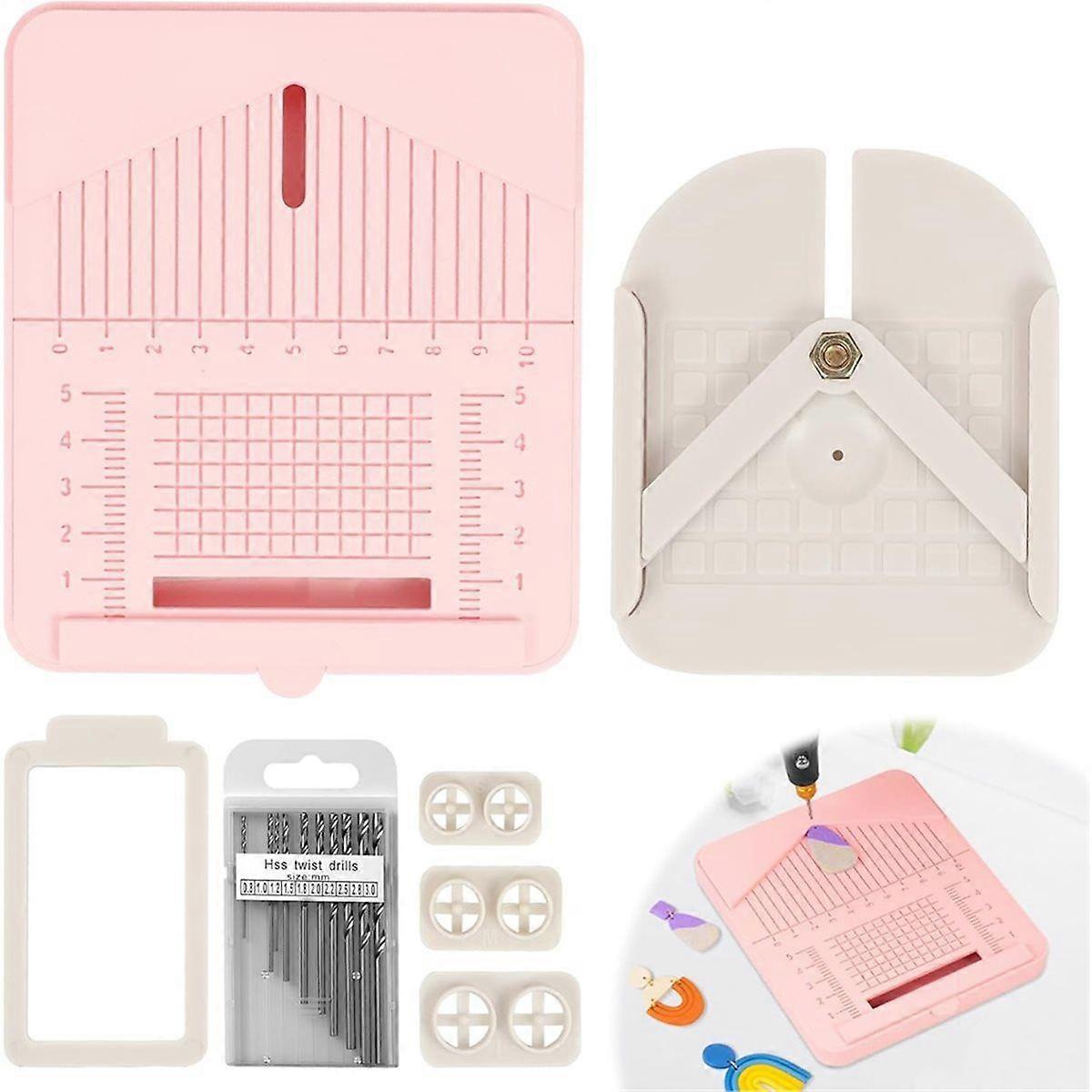 Polymer Clay Earring Drill Guide & Stud Embedding Tool Kit - DIY Jewelry Making Accessories for Pre