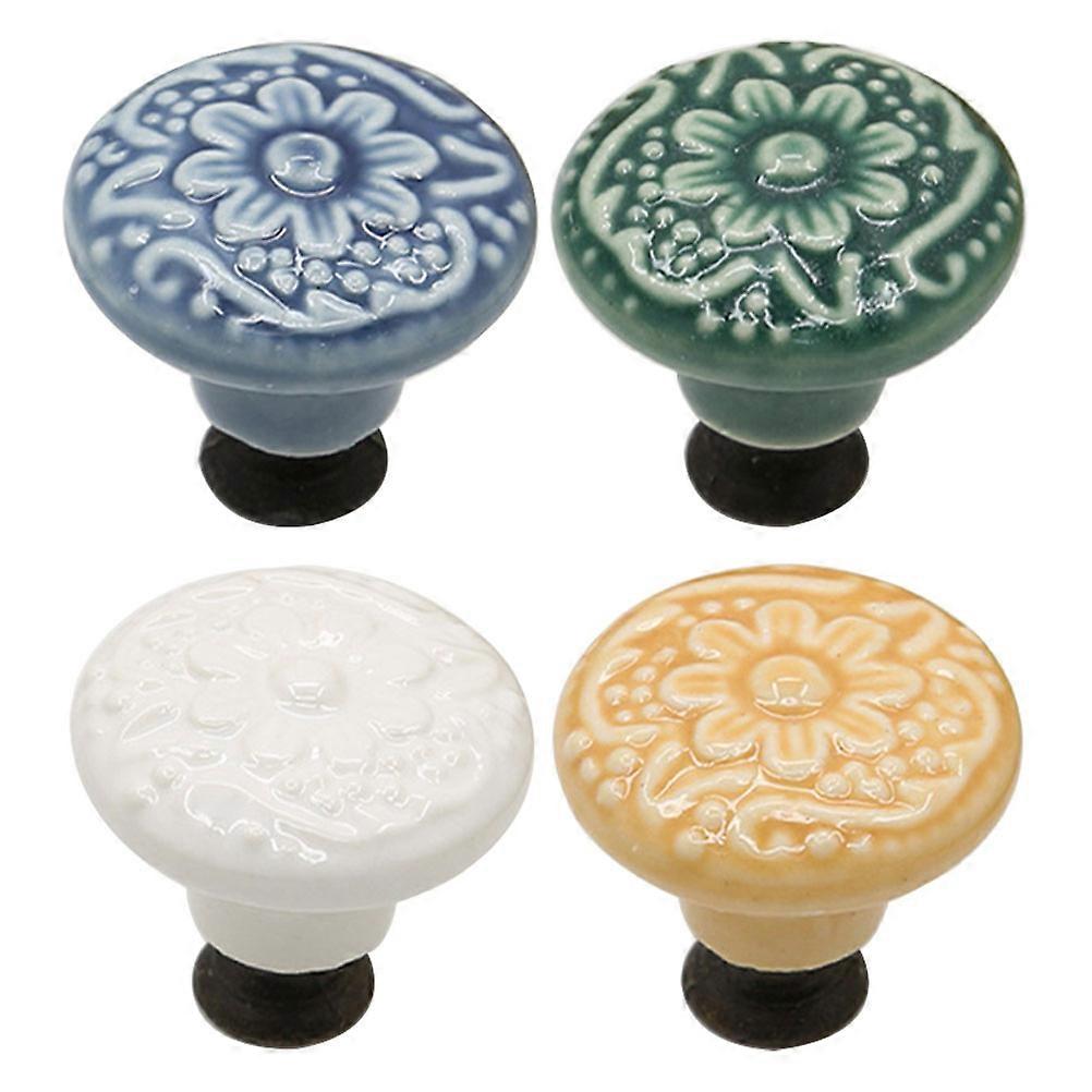Ceramic Knobs Replacement For Damaged Handles Easy To Install White 4Set