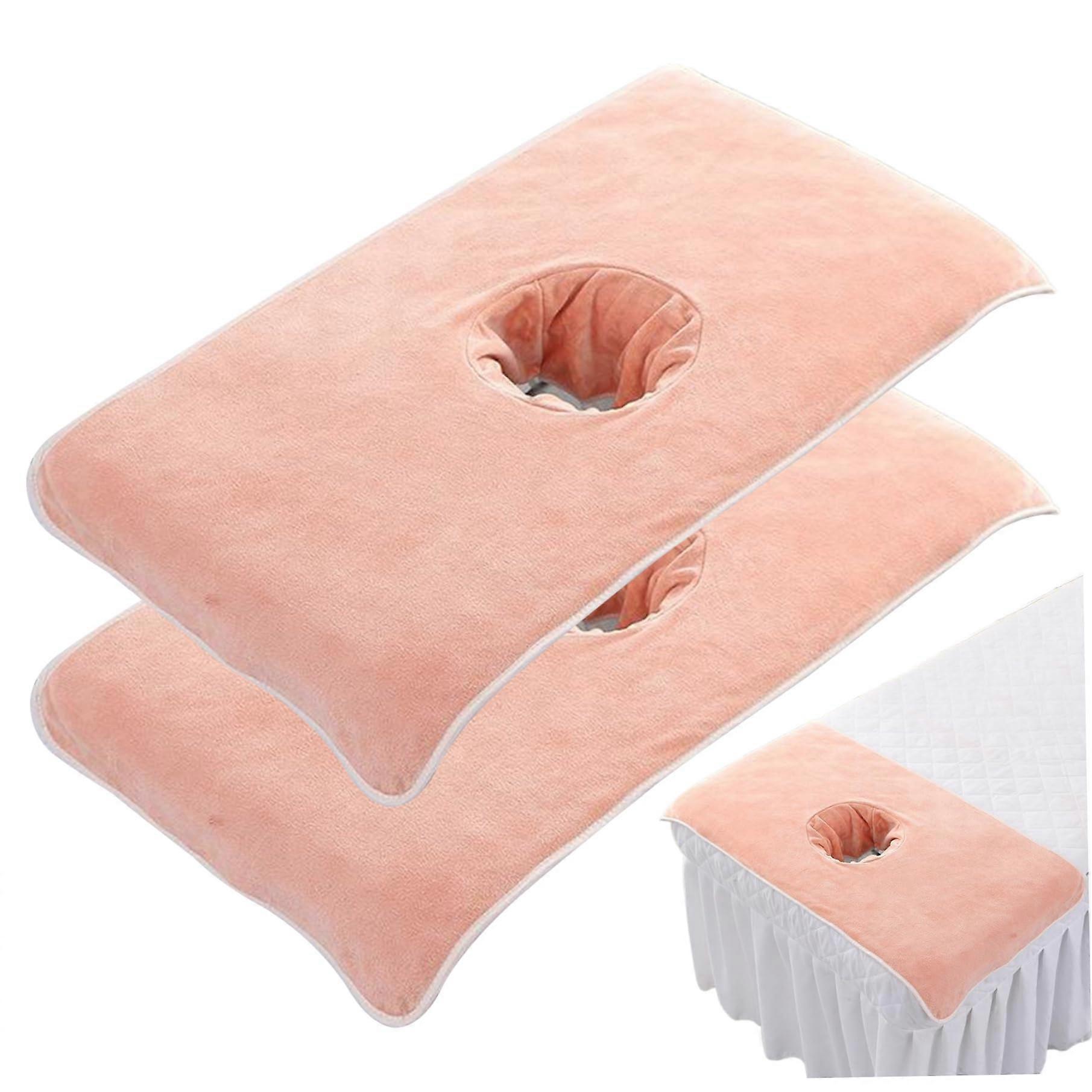 Massage Table Cover with Face Hole, 2pcs Microfiber Soft SkinFriendly Spa Sheet Set, Orange