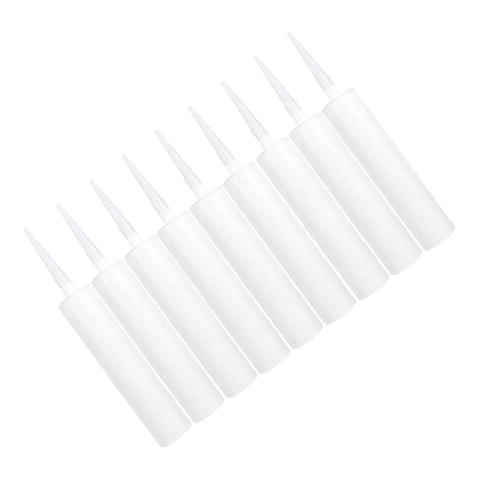 Fillable Caulk Tubes Empty Caulking Tubes for Caulking 9Pcs White Plastic