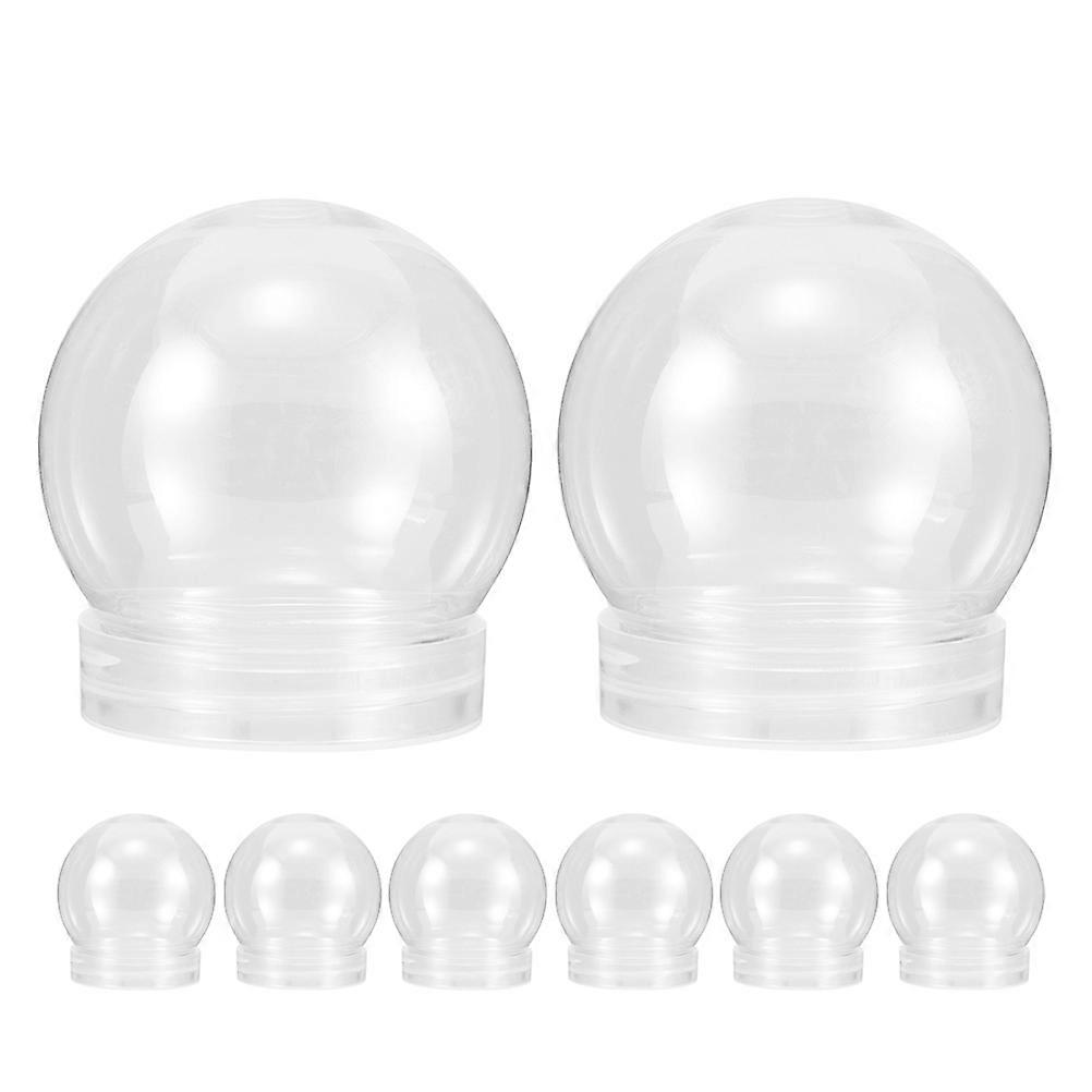 Clear Plastic Snow Globe for DIY Use 8Pcs Refillable Snow Globe Kit