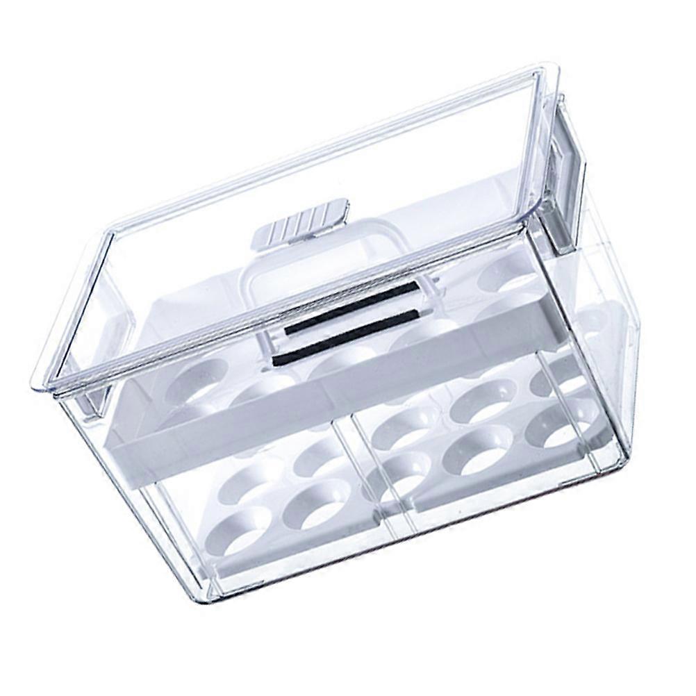 Refrigerator Egg Storage Container Rectangular Shape Activated Carbon Slot Odor Absorption 27.8x18x15.5cm Collision Prevention 1Set