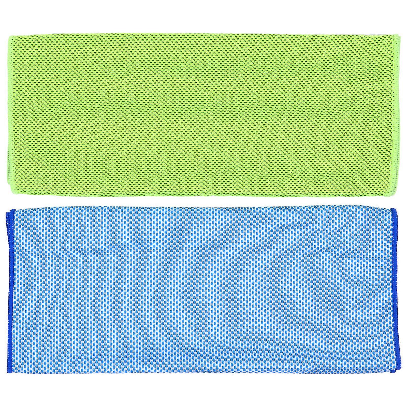 Blue Cooling Ice Face Towel 2Pcs for Athletic Activities
