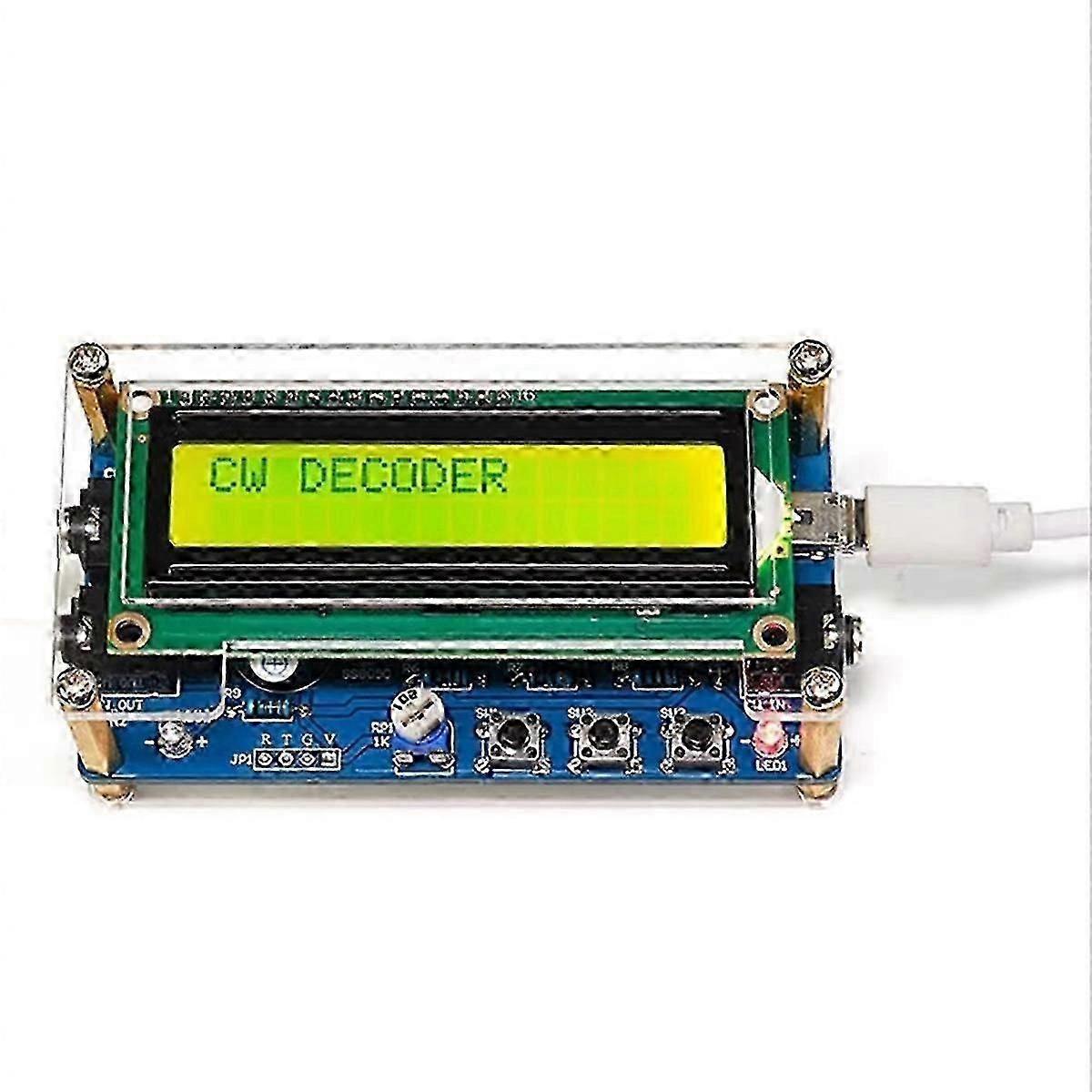Upgraded CW Morse Code Decoder Finished+Case with Digital LCD CW Trainer Morse Code Decoder Kit