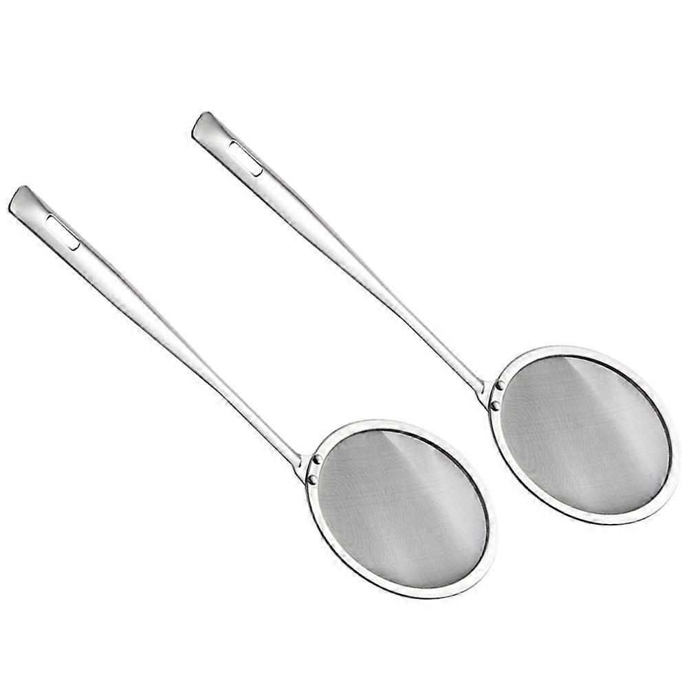 Stainless Steel Soup Strainer Spoon Filter for Kitchen Use 2Pcs Silver