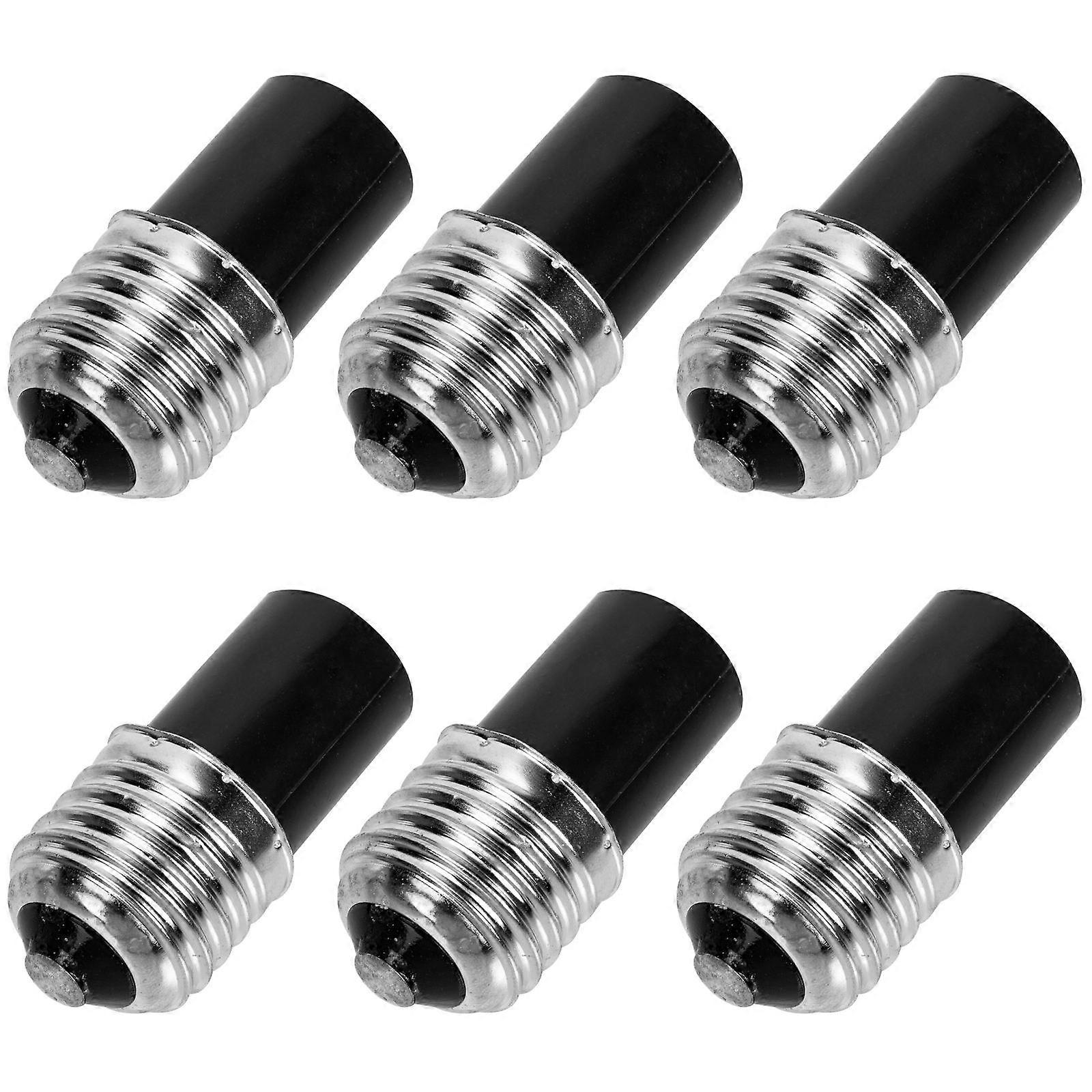 6pcs Iron Plated Nickel Lamp Socket Changer Adapter Practical E27 to E12 Adapter