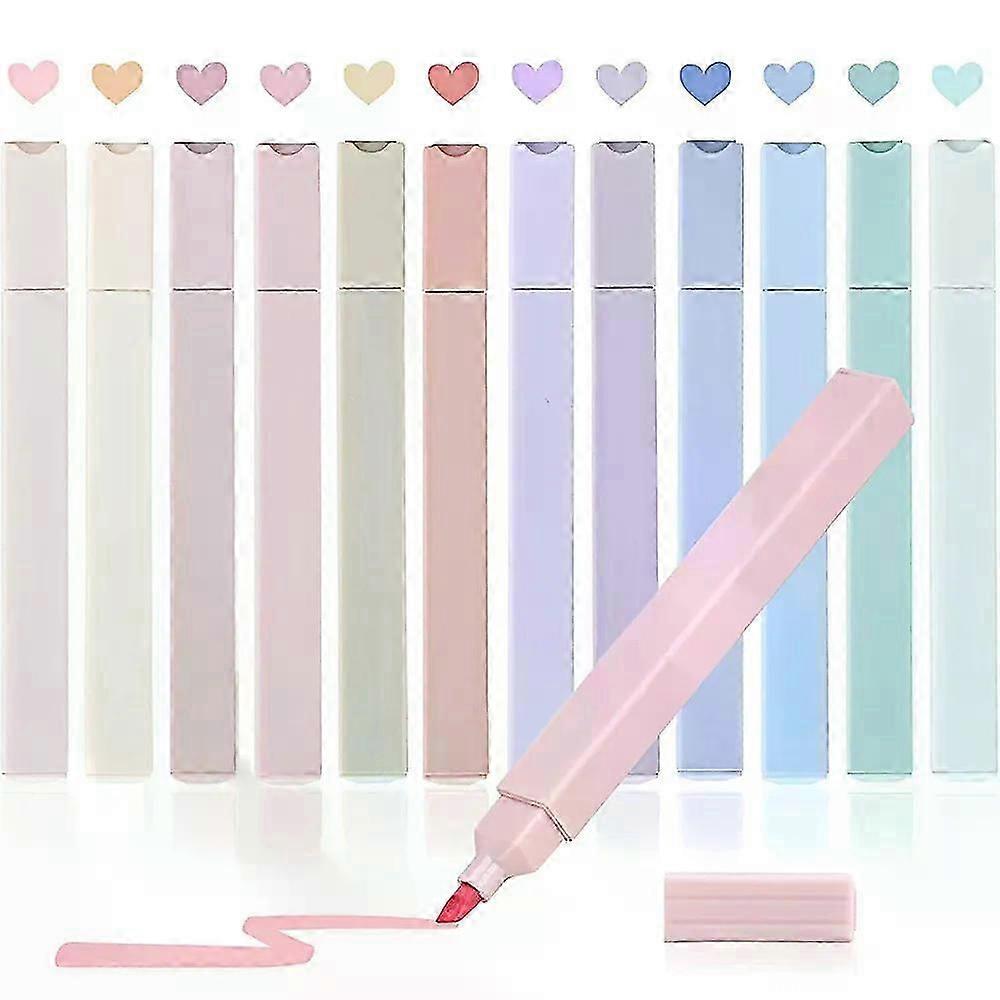 Kit 6/12pcs Morandi Color Highlighter Pen Set compatible with Taking Notes
