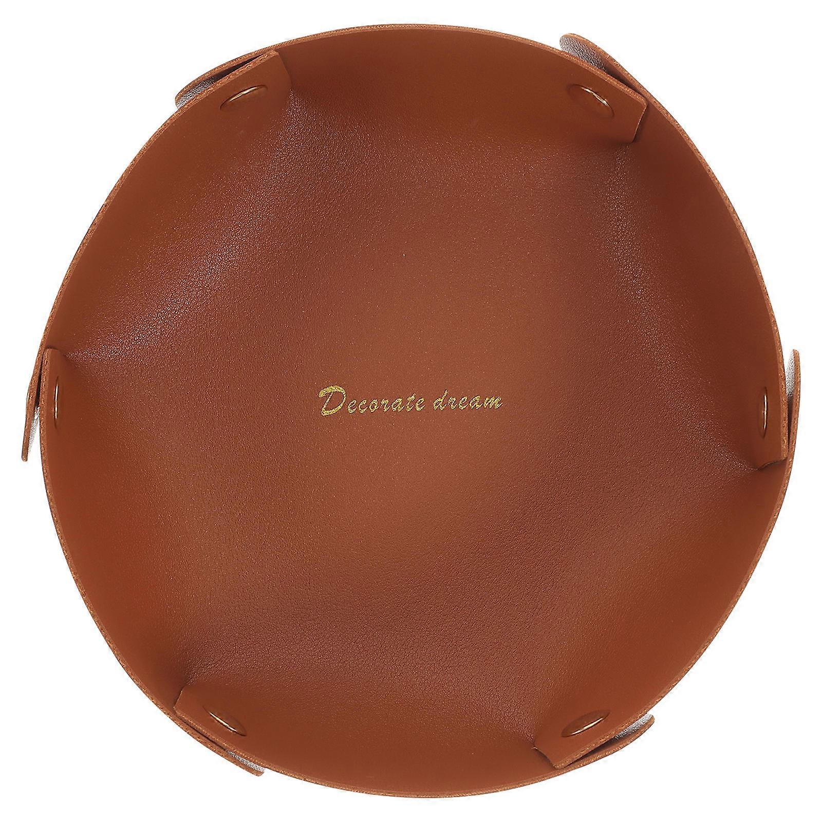 Key Storage Box Brown Desktop Tray for Storage