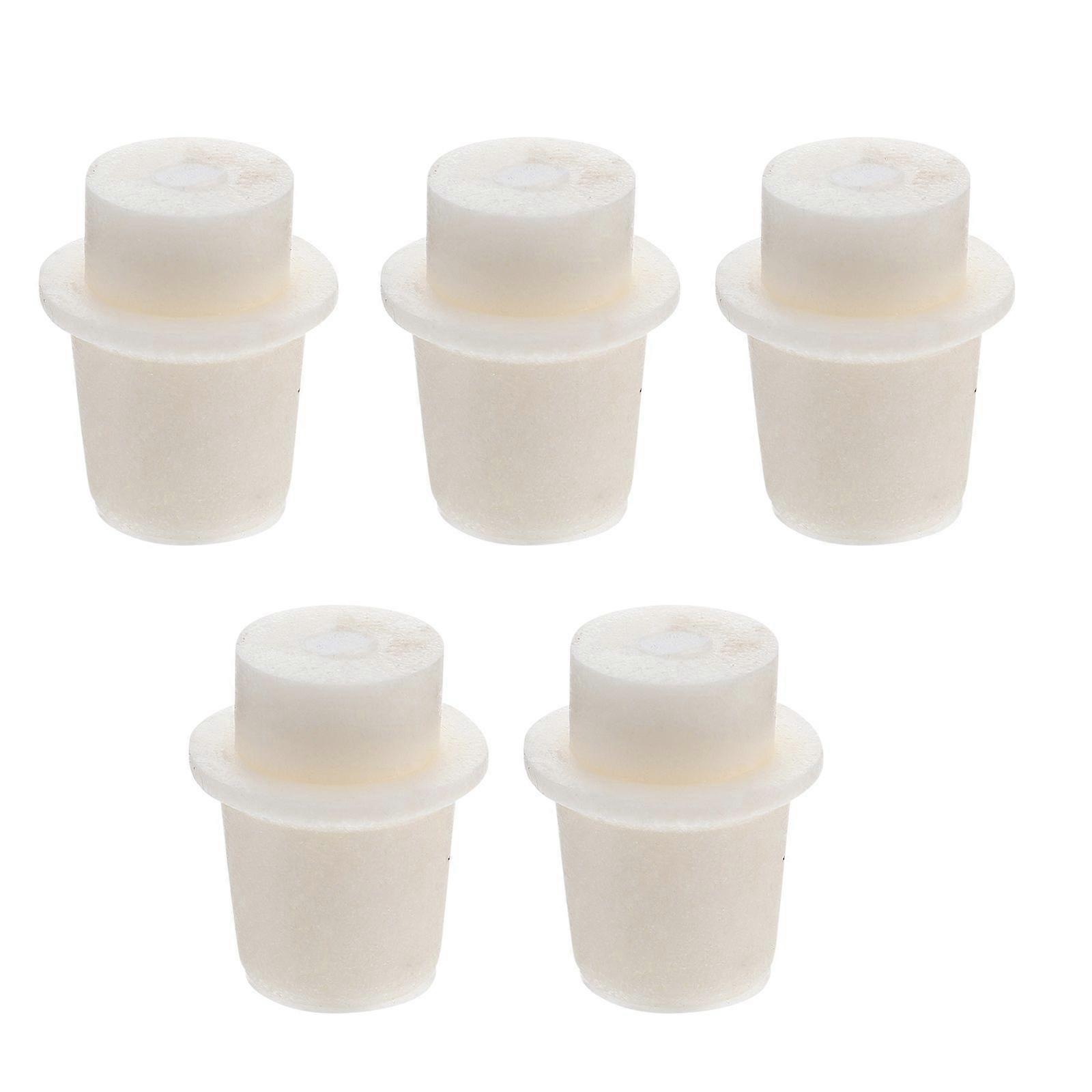 5 Pcs Solid Silicone Plug Laboratory Chemical Round Plug Sealing Silicone Plug