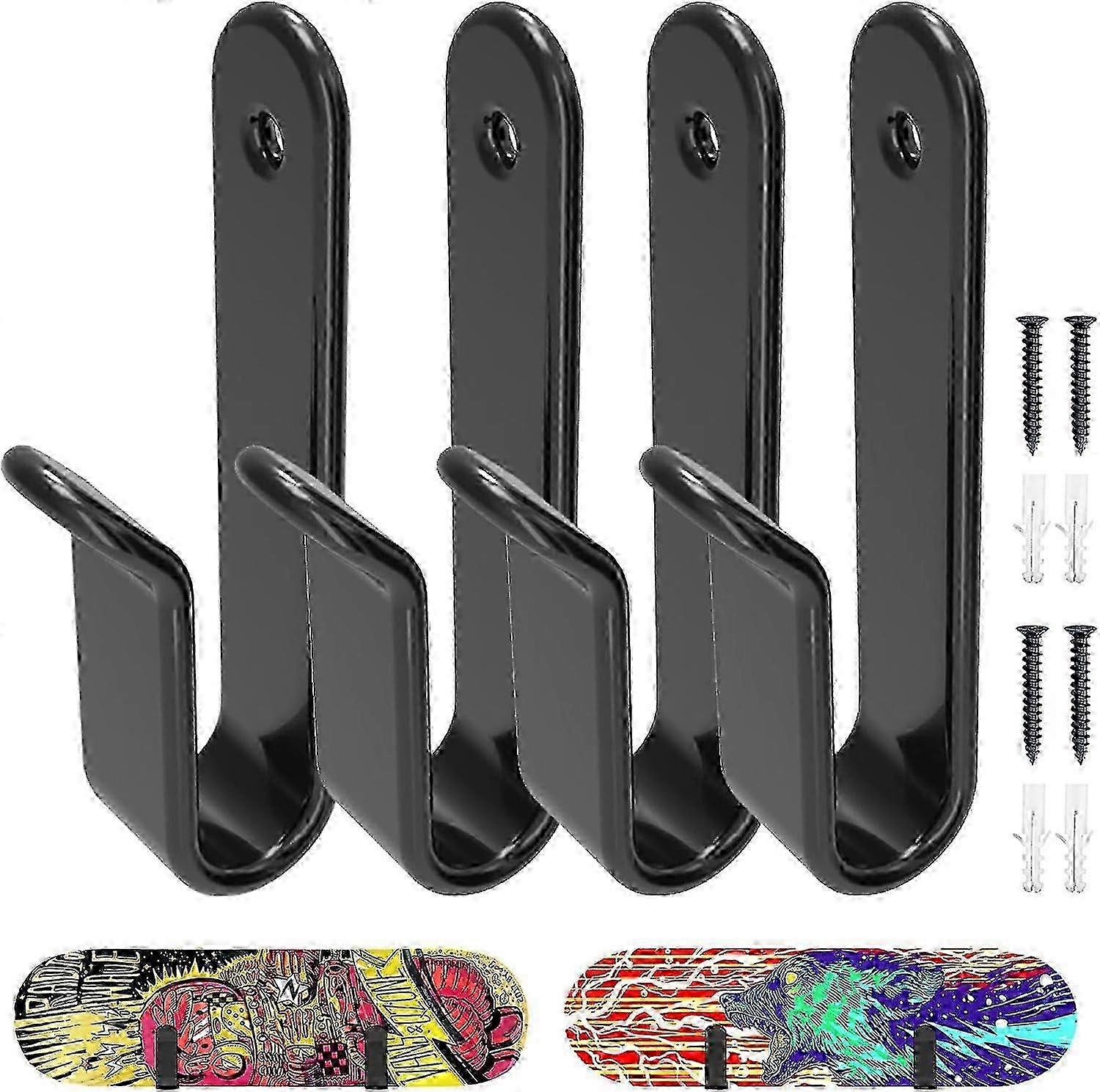 Horizontal snowboard wall rack for secure storage and display
