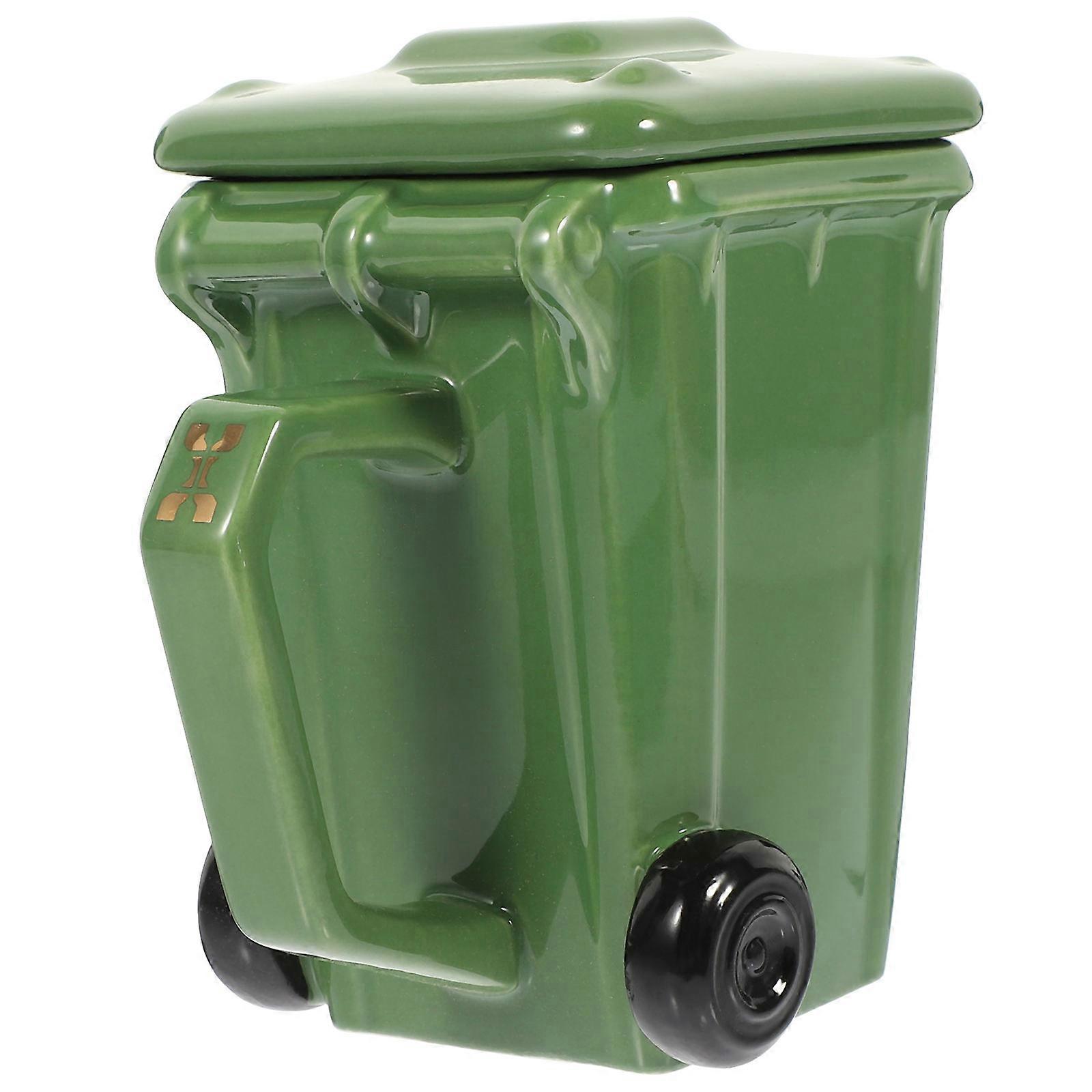 Funny Trash Bin Ceramic Cup for Storage Multi-Function Drink Cup