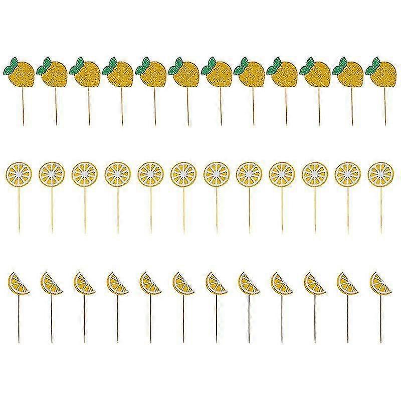 36pcs cake decorations , Lemon Cupcake Topper