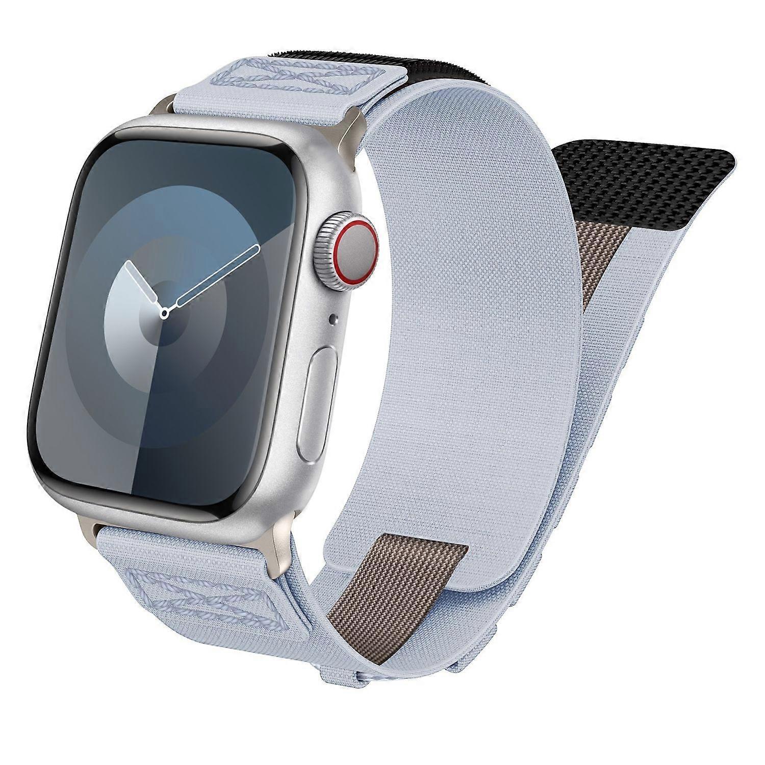 For Apple Watch SE 2023 44mm Design Braided Nylon Replacement Band Light Blue