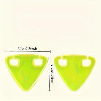 Reflective Triangular Safety Stickers, Fluorescent Green 2-Pack, Easy-Peel Adhesive for Bicycle Rear Rack & Frame, Night Riding for Road Mountain City