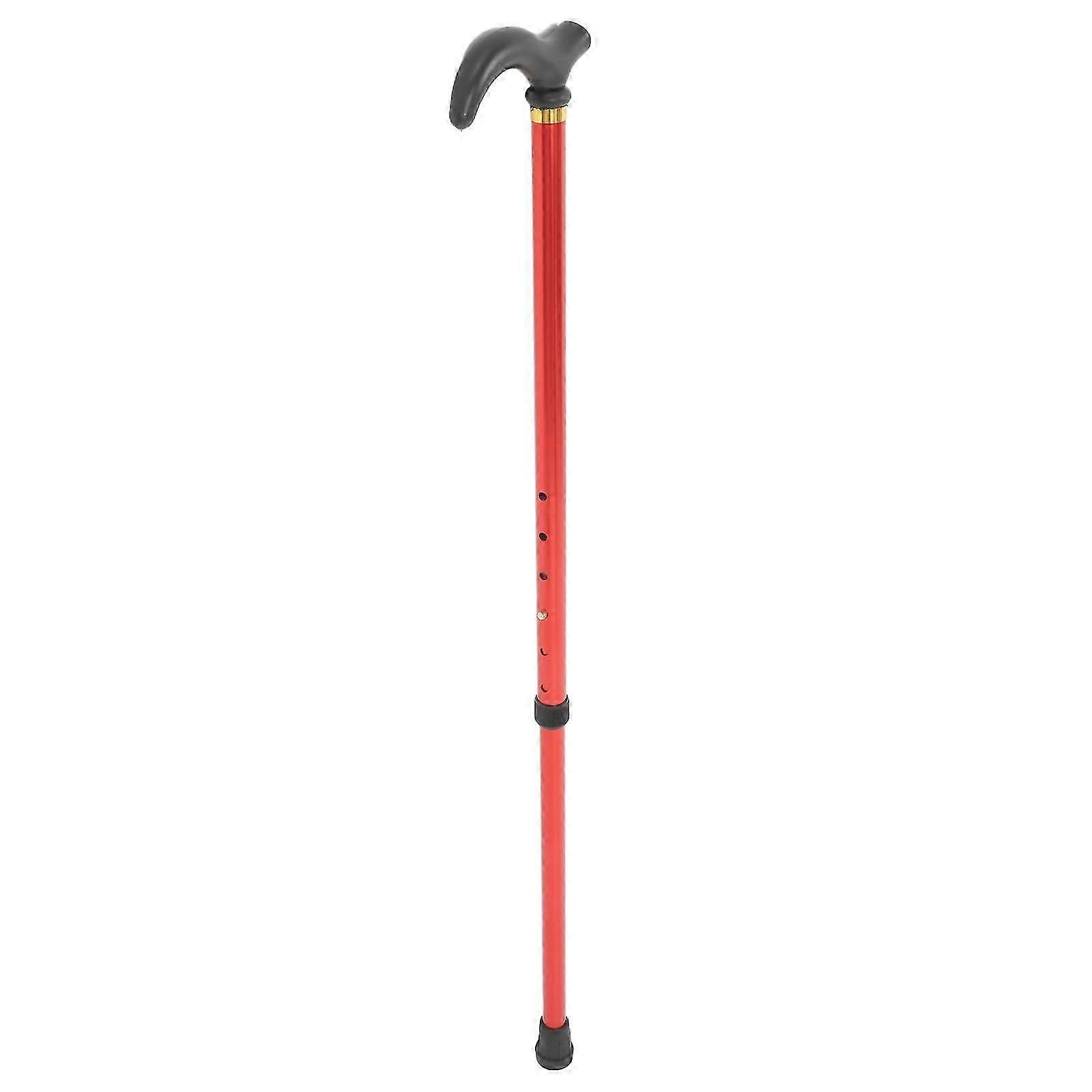 Walking Use Red Aluminum Alloy Walking Section Adjustable Cane