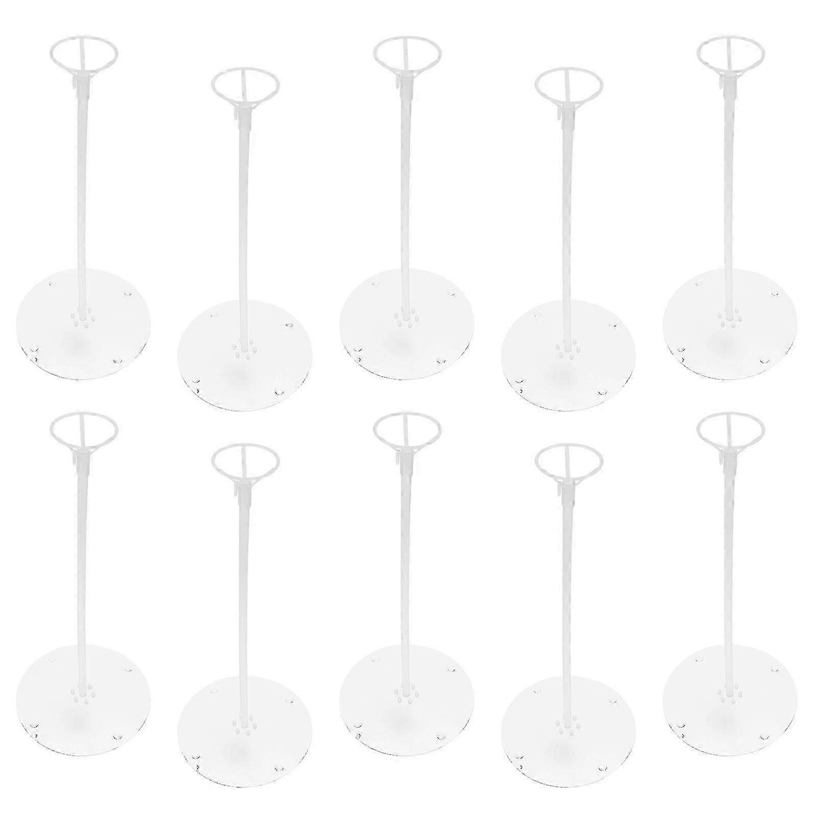 White Balloon Support Holder Practical Balloon Stick Stand 10Pcs Set