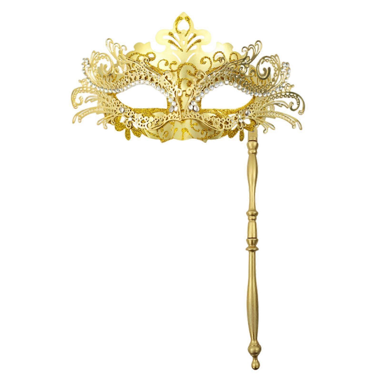 Fancy Handheld Mask - Sparkling Masquerade Ball Prom Accessory
