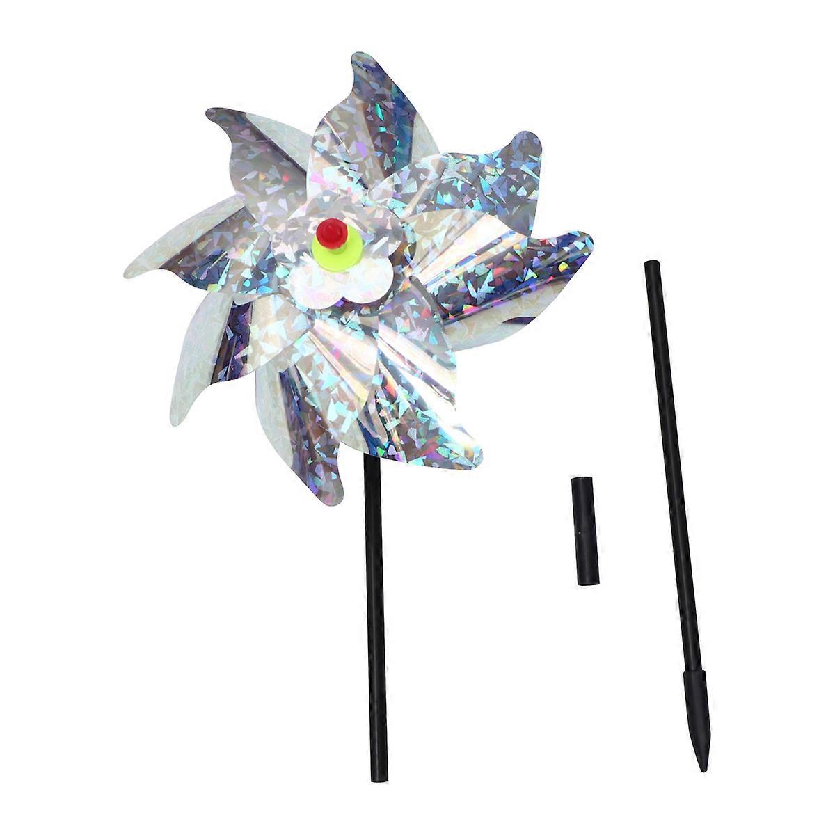Silver Windmill Bird Accessory for Household Use 2Sets