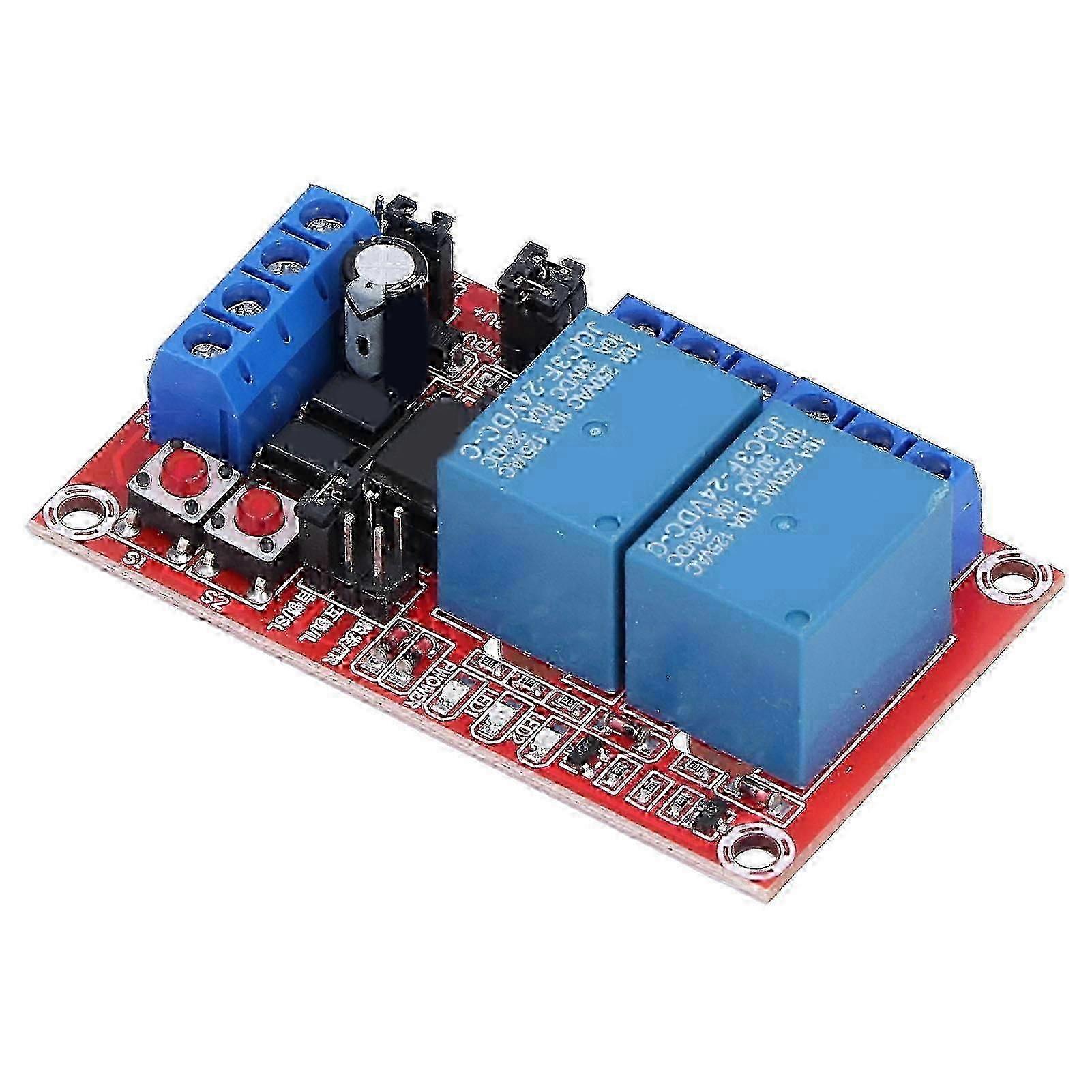 Relay Module 2 Channel Button Self Locking Interlock High Low Level Trigger with Switch Light24V