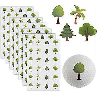 7 Sheets/168Pcs Tree Pattern Golf Ball Stickers Golf Ball Markers Self Adhesive Waterproof Decals Golfing Accessories Stickers for Identify Golf Balls