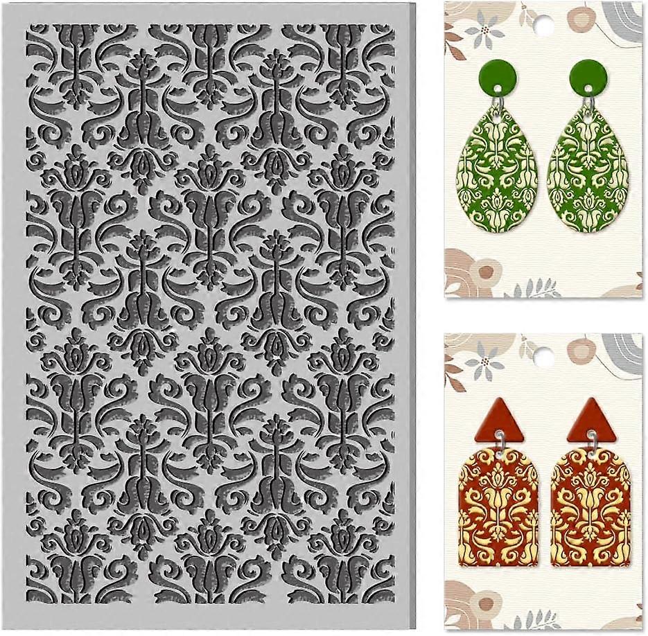 Polymer Clay Texture Sheets Baroque Pattern Clay Texture Retro Pattern Rubber Clay Texture Mat Modeling Pad Texture Sheets