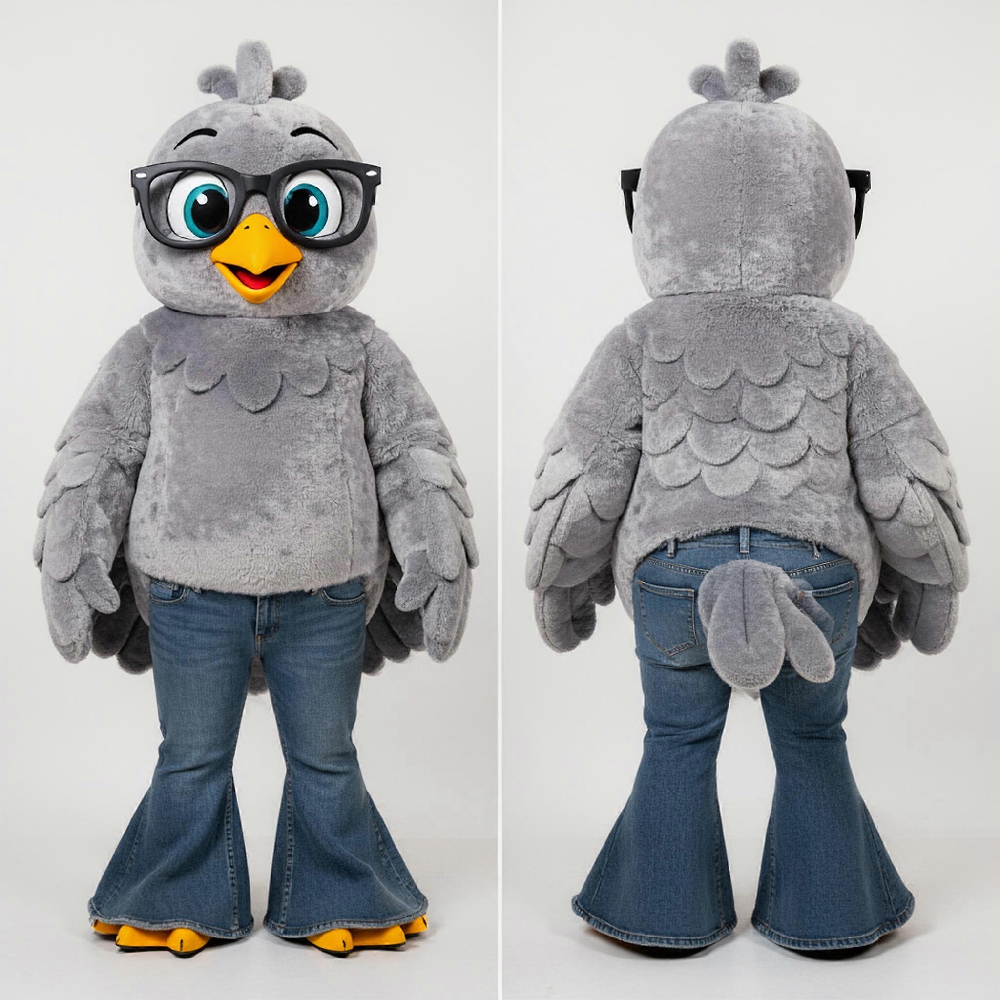 MASTICOT Soft Gray Cuddly Dove Mascot