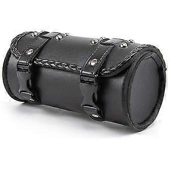 Motorcycle Compatiblek Bag PU Leather Bicycle Handlebar Tool Pouch Sissy Bar Roll Storage Bag Saddle Bag, Universal