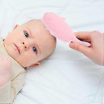 Rosa Silikon-Körperbürste, Baby-Peelingbürste für die Badewanne