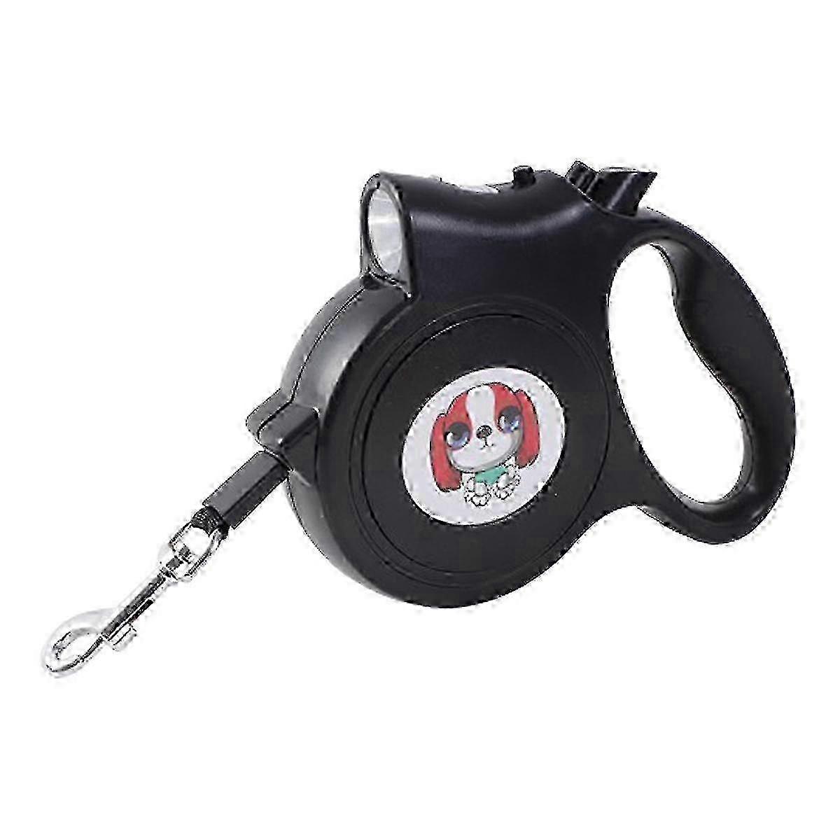Black 5m Retractable Dog Leash