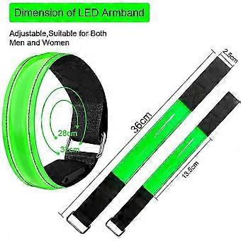 LED Armband- 2 Pack Rechargeable Running Light compatible with Runners, High Visibility Reflective Armbands compatible with Running Accessories compat