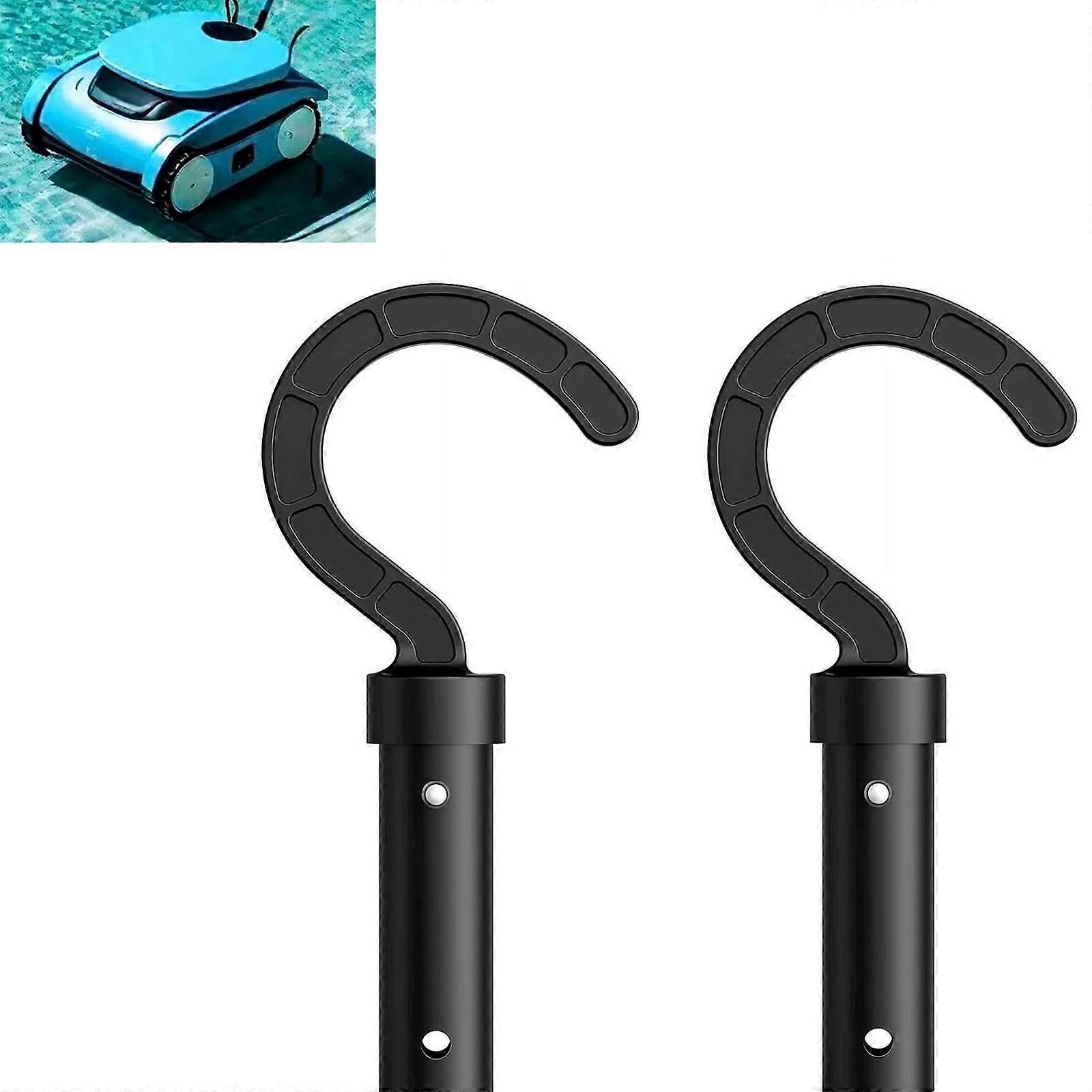 Universal Pool Robot Hook for Telescopic Pole, Durable Plastic Pool Cleaner Accessory, 2 Pack