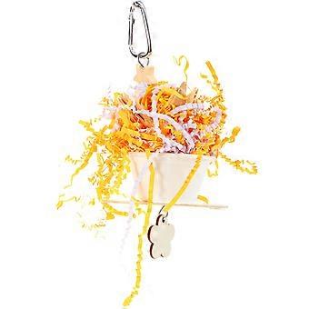 Bird Shredding Toy for Playing 1 Parrot Hanging Chew Toy in Yellow