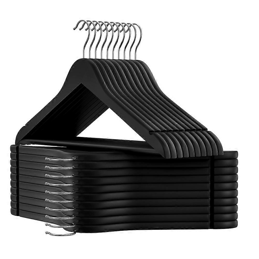 20-Pack Solid Wood Clothes Hangers with Anti-Slip Rubber