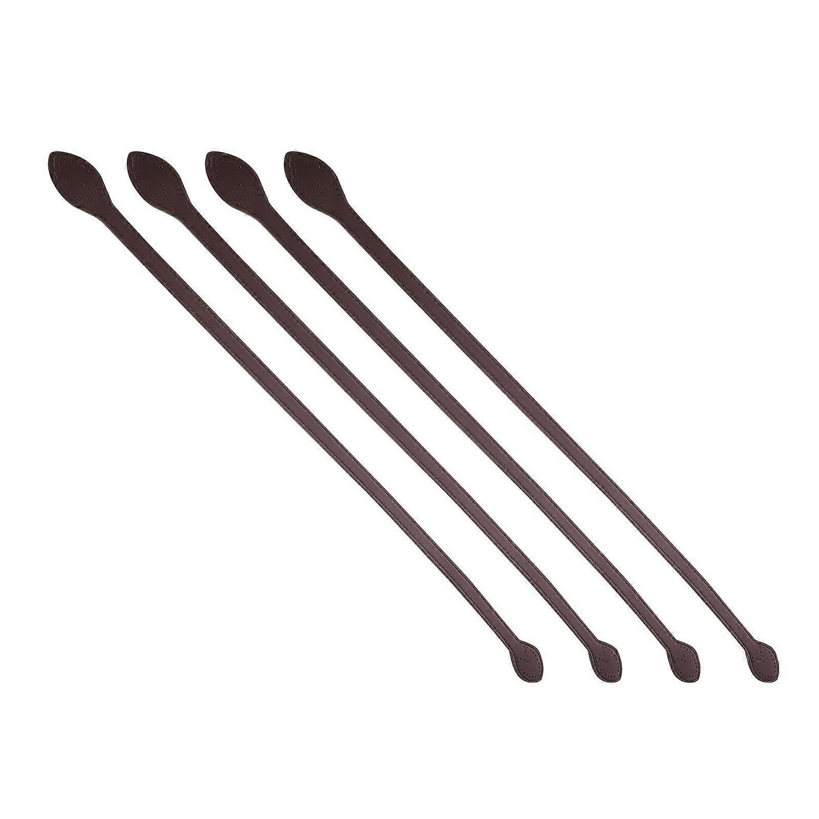 4Pcs PU Purse Handles for Handbag Strap Replacement Coffee
